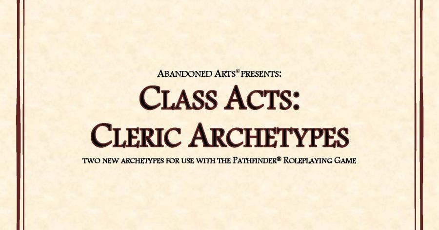 Class Acts: Cleric Archetypes | RPG Item | RPGGeek