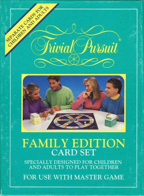 GAME 1988 SET TRIVIAL PURSUIT FAMILY EDITION QUESTION CARDS 