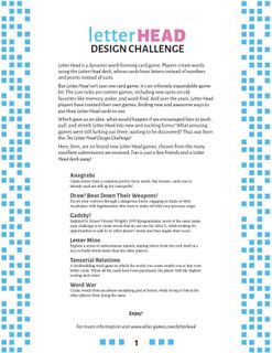Letter Head: Design Challenge Games