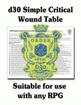 RPG Item: FGM037j: d30 Simple Critical Wound Table