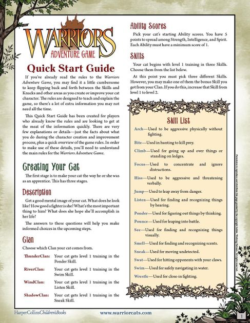 Warriors Adventure Game Quick Start Rules | RPG Item | RPGGeek