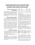 RPG Item: Undermountain Adventures Character Creation Guide