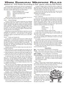 15mm Samurai Warfare Rules