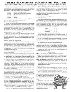 15mm Samurai Warfare Rules