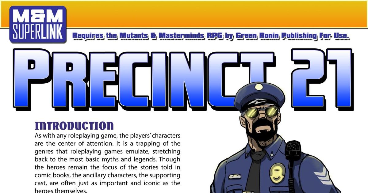 Supporting Cast: Precinct 21 | RPG Item | RPGGeek