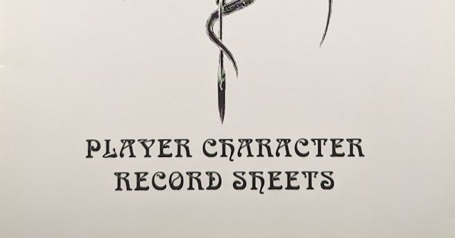 Player Character Record Sheets | RPG Item | RPGGeek