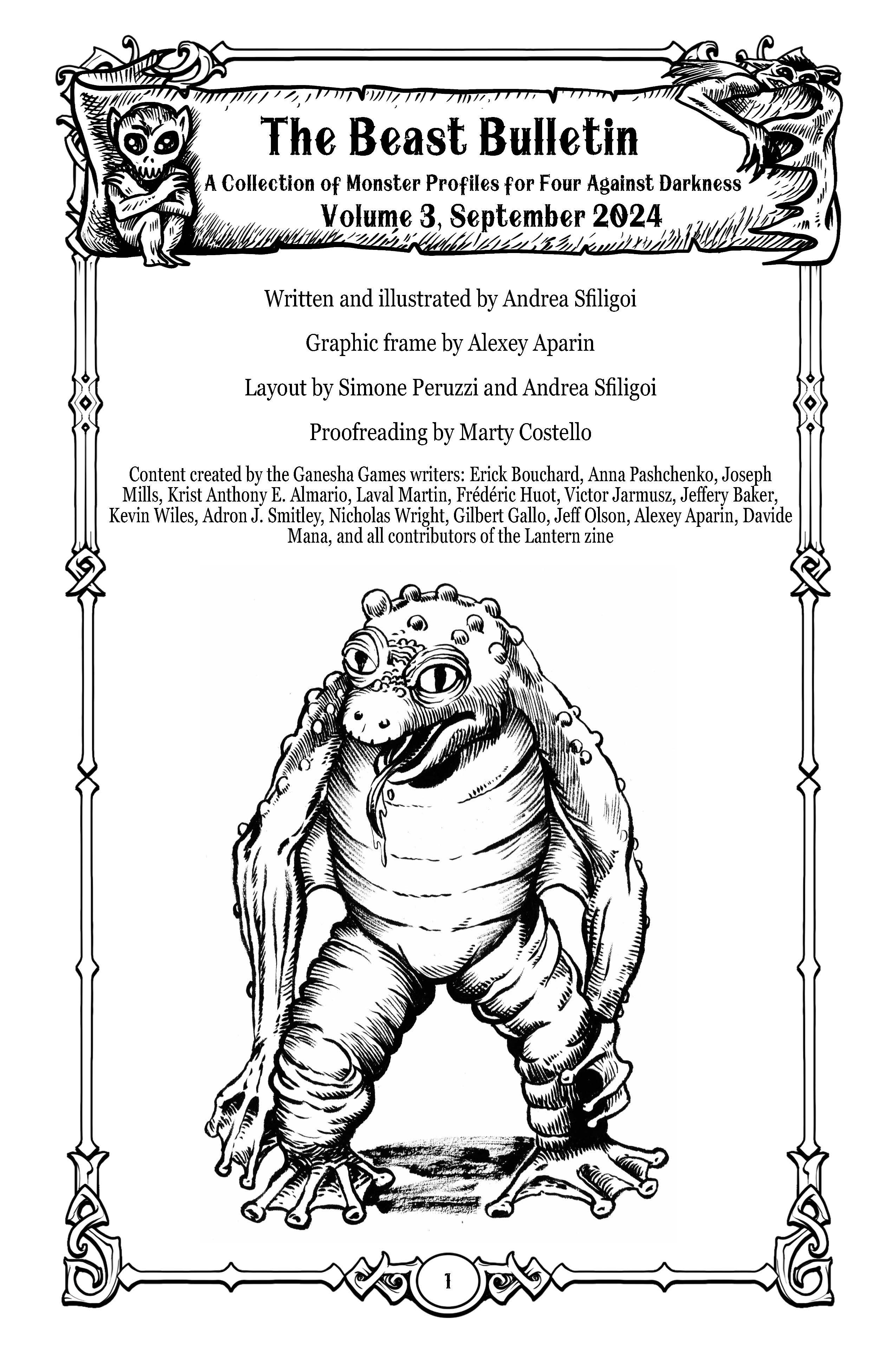 The Beast Bulletin: A Collection of Monster Profiles – Volume 3