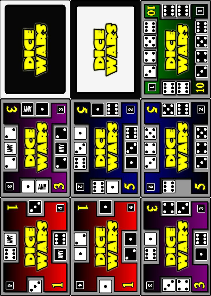 [WIP] DICE WARS 2017 9Card Nanogame PnP design contest entry