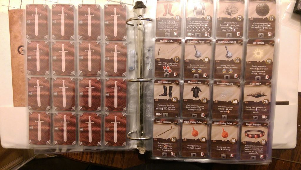 Organizing with pocket pages | Gloomhaven | BoardGameGeek