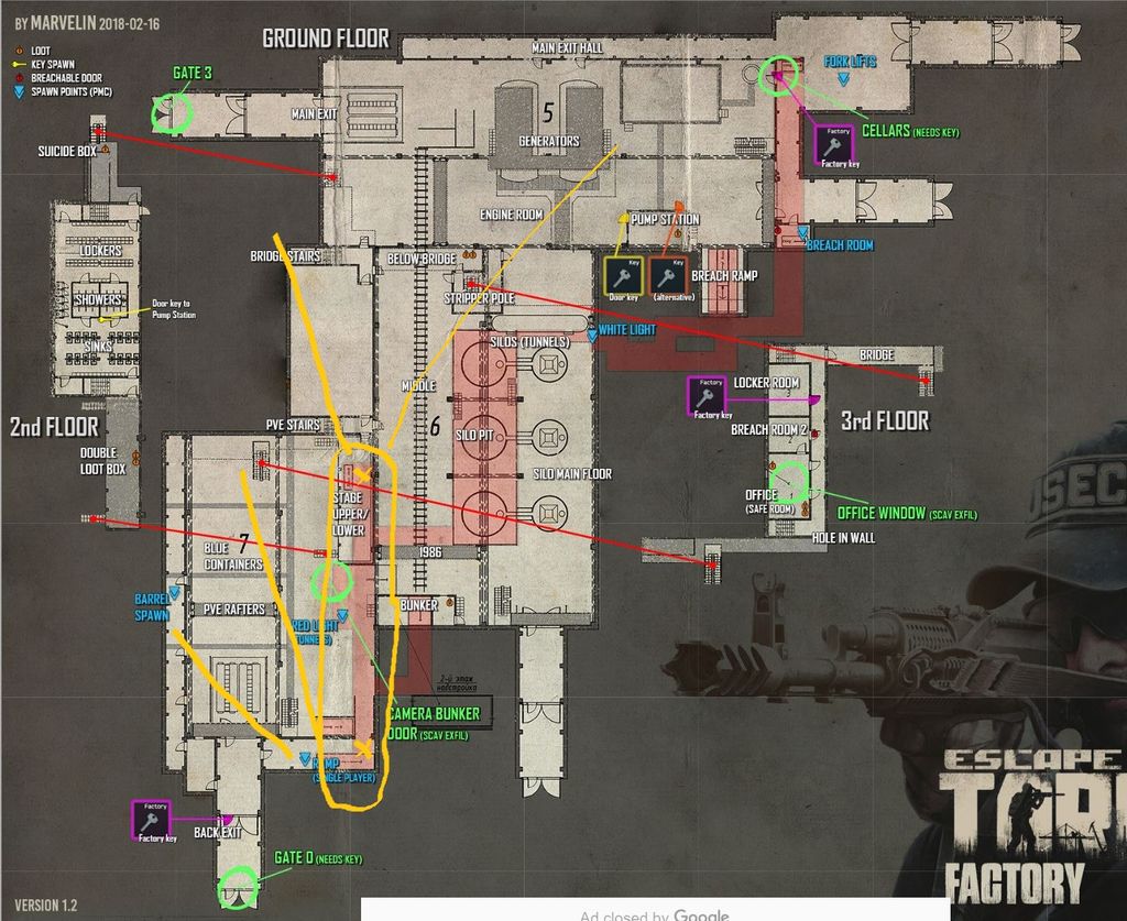 Escape From Tarkov Factory Map Extraction Points 2021. 