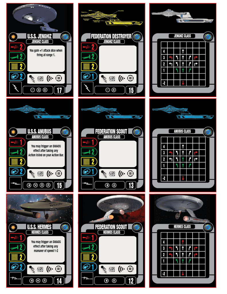 Custom Federation Ship Cards - WIP | Star Trek: Attack Wing | BoardGameGeek