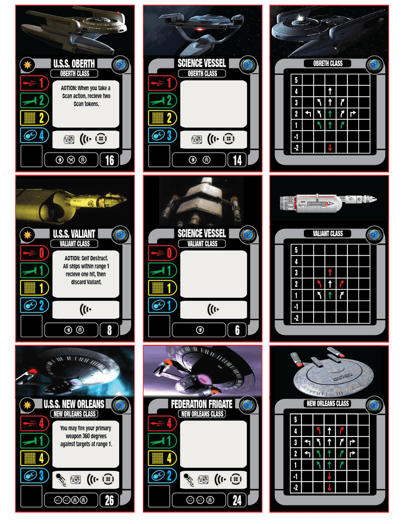 Custom Federation Ship Cards - WIP | Star Trek: Attack Wing | BoardGameGeek