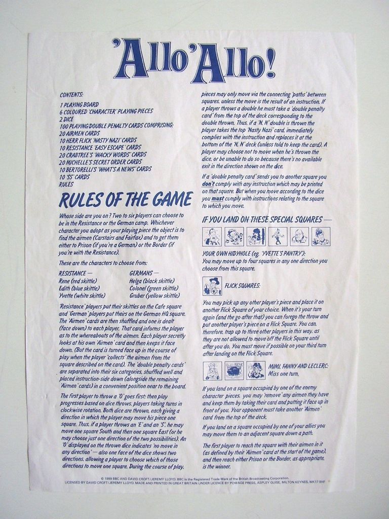 One Direction Board Game Instructions