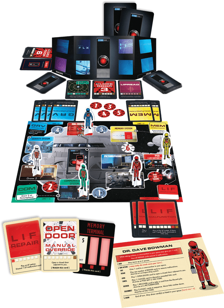 2001: A Space Odyssey | The Board Game, Maestro Media, 2025 — 구성 요소(출판사 제공 이미지)