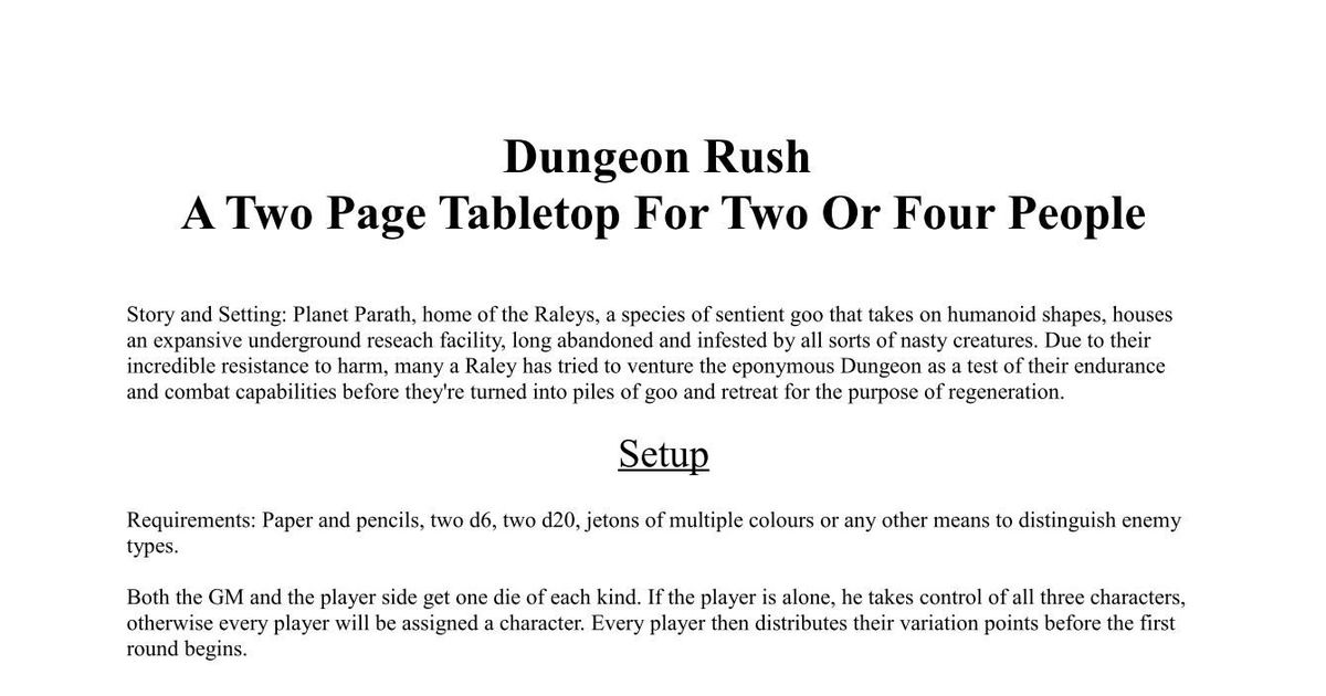 Dungeon Rush | RPG Item | BoardGameGeek