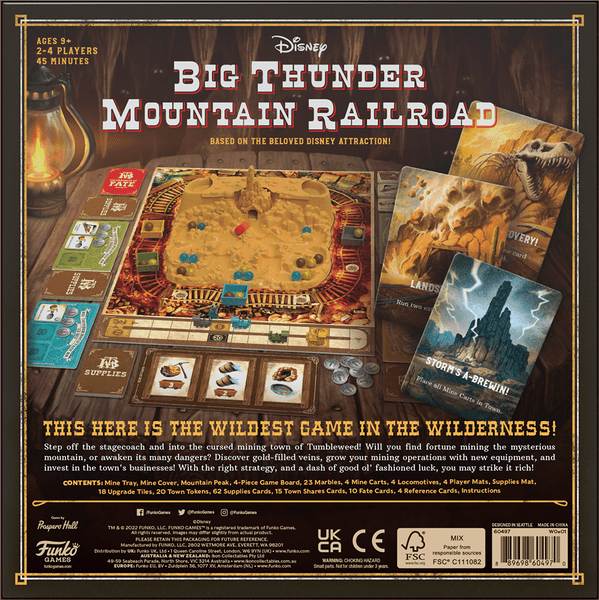 Disney Big Thunder Mountain Railroad, Funko Games, 2022 — back cover (image provided by the publisher)
