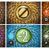 An assortment of attack modifier cards, including special ones players can add to their decks by leveling up.
