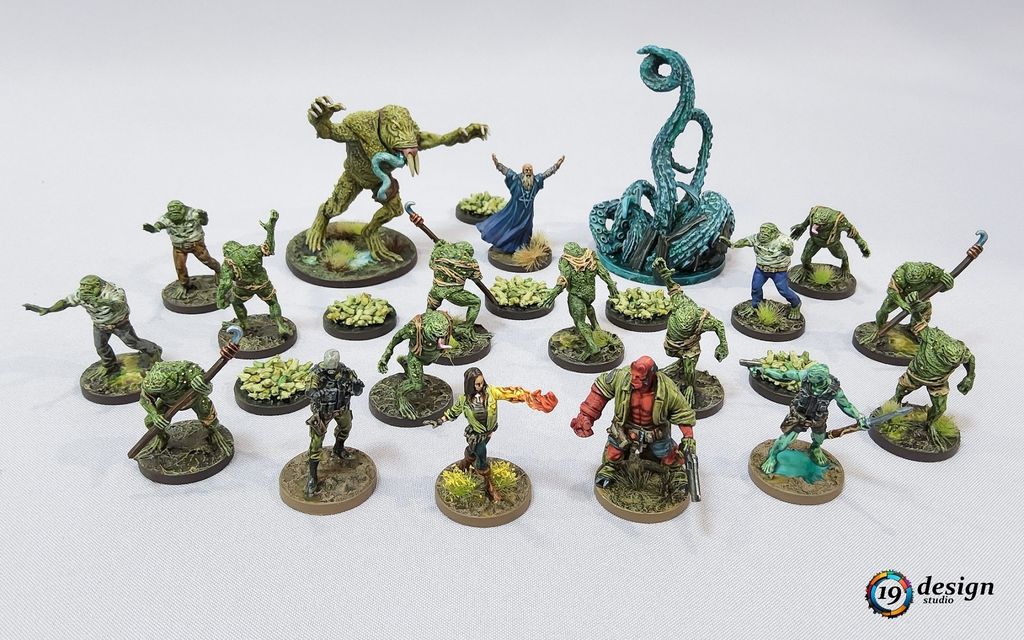 Painted Miniatures From Hellboy: The Board Game | Hellboy: The Board Game