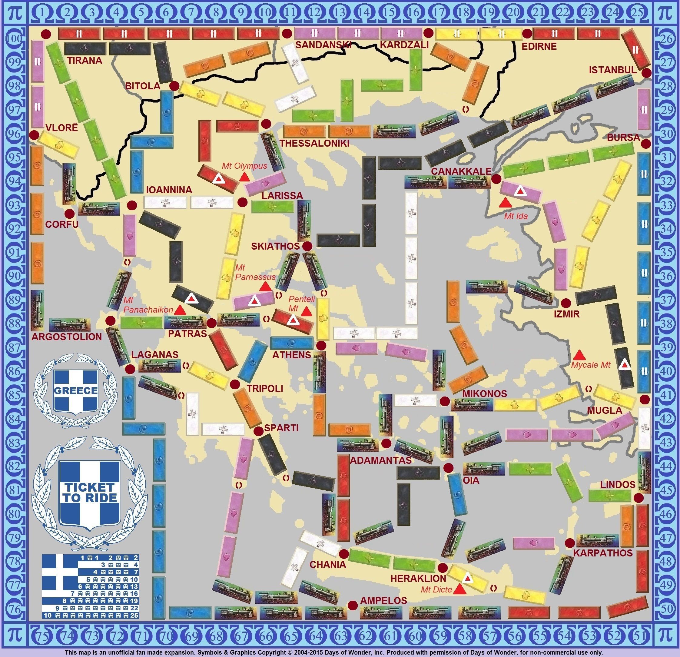 Greece (fan expansion for Ticket to Ride)