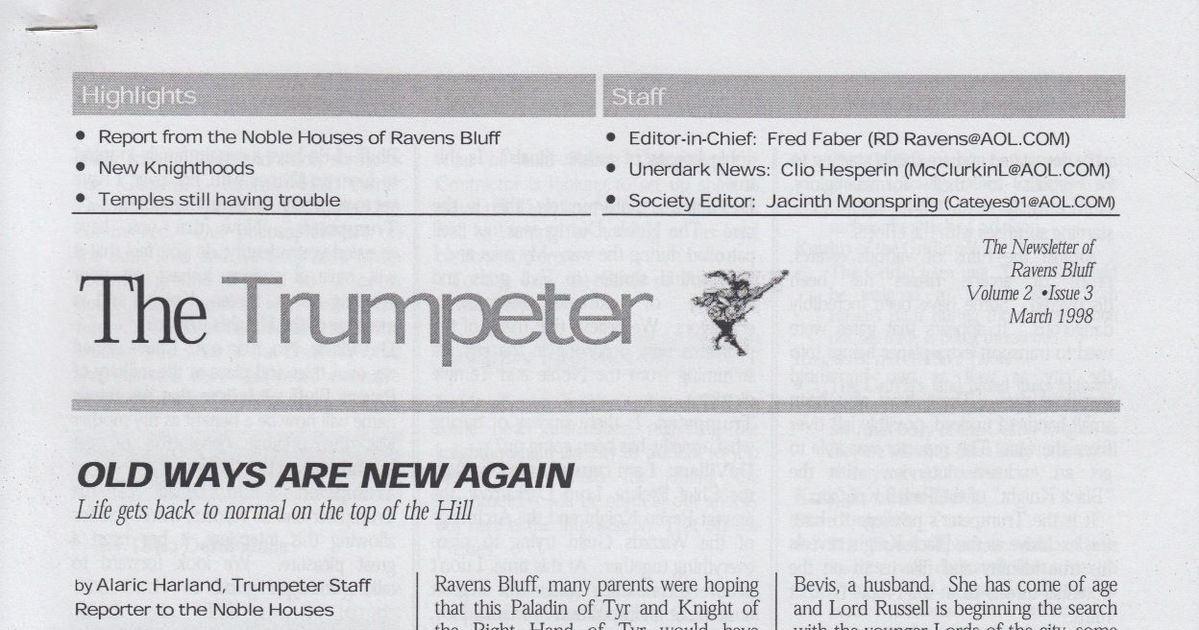 The Trumpeter (Vol 2, Issue 3 - Mar 1998) | Issue | RPGGeek
