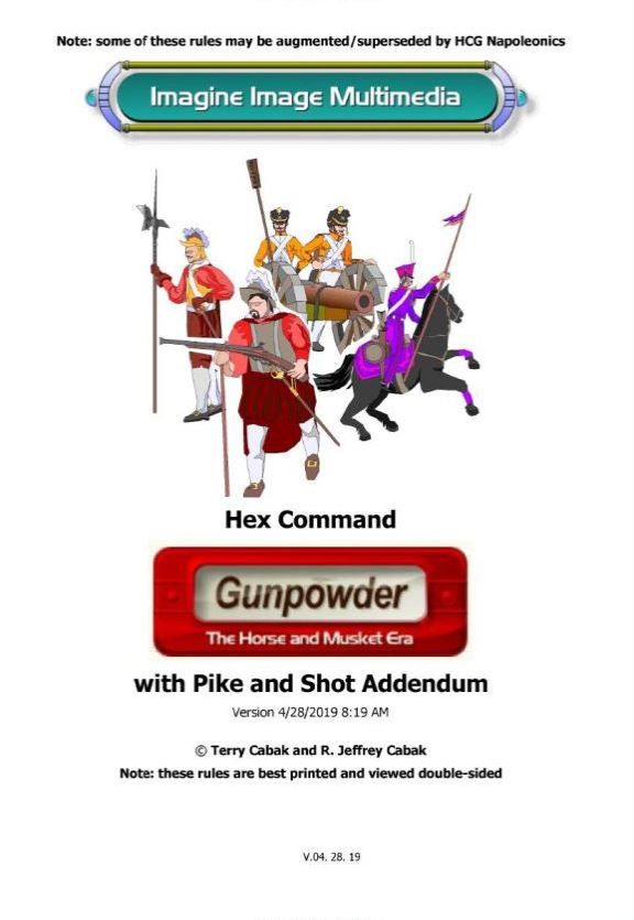 Hex Command: Gunpowder – The Horse and Musket Era with Pike and Shot Addendum