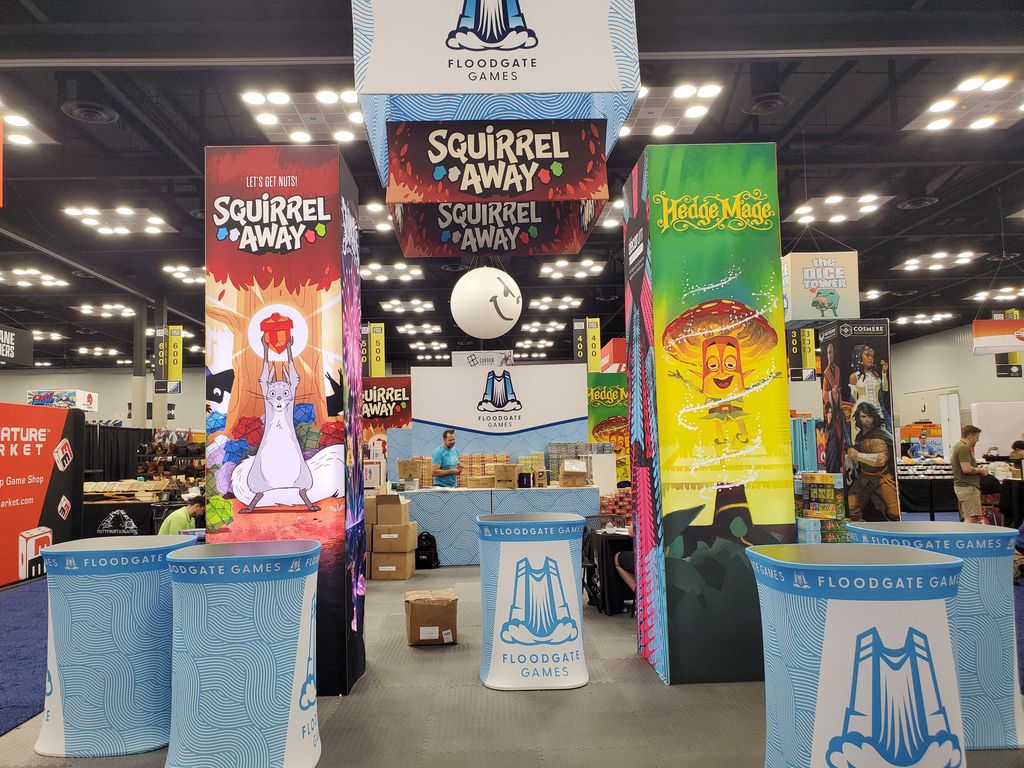 Squirrel Away at the Floodgate booth at Gen Con 2025