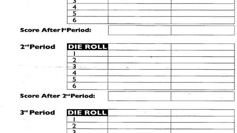 Hockey Ice Dice Game