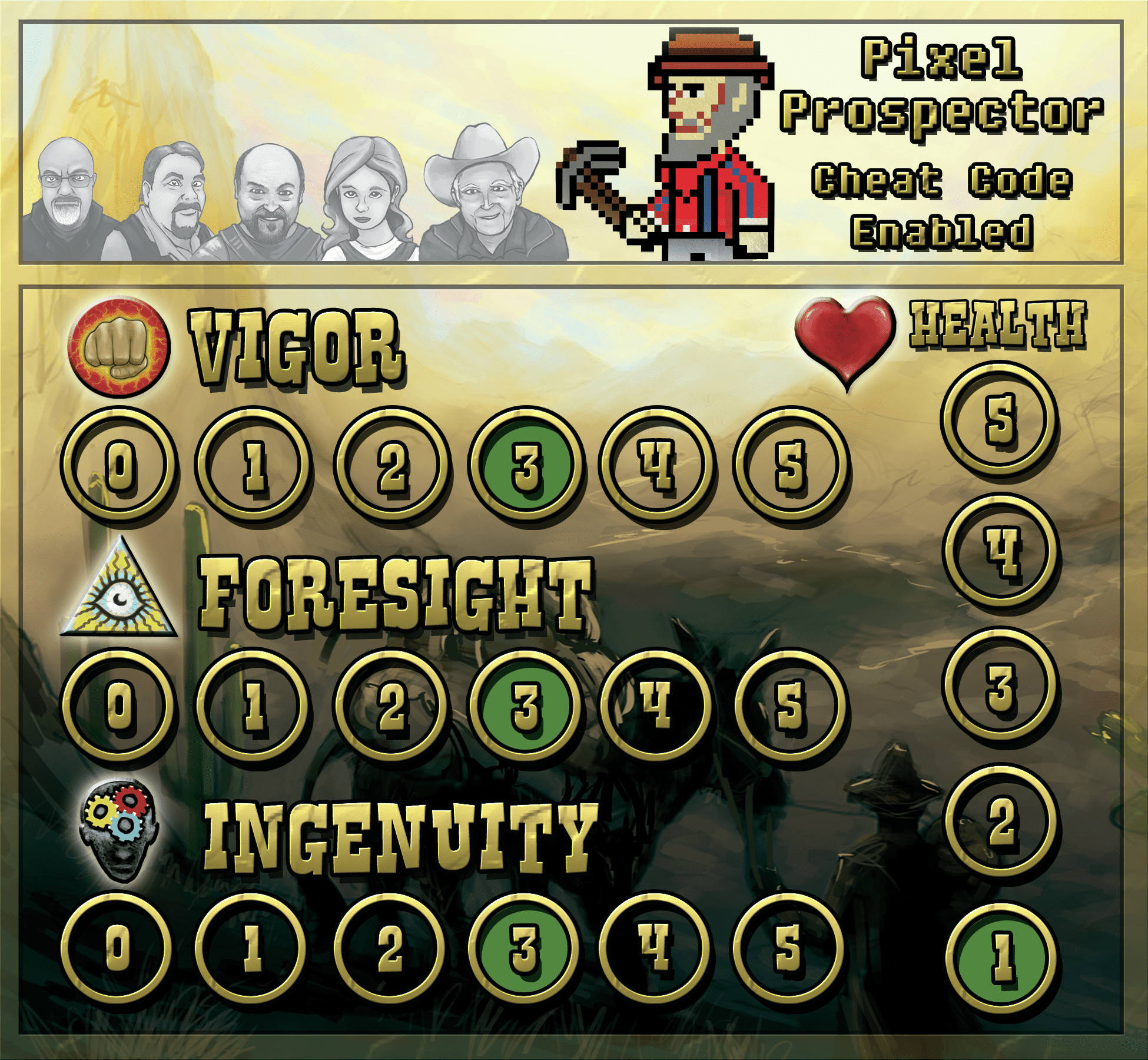 The Lost Dutchman: Pixel Prospector Player Board