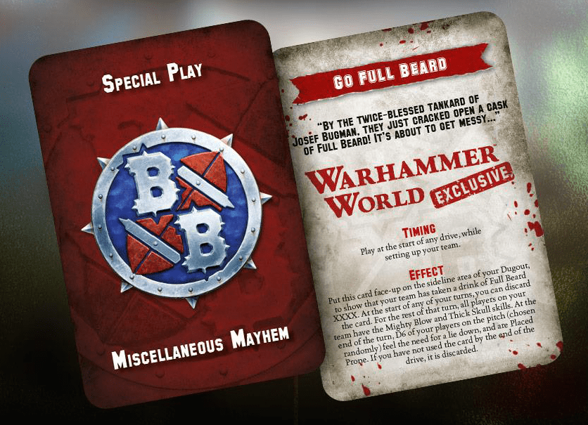 Blood Bowl (2016 Edition): Go Full Beard Special Play Promo Card