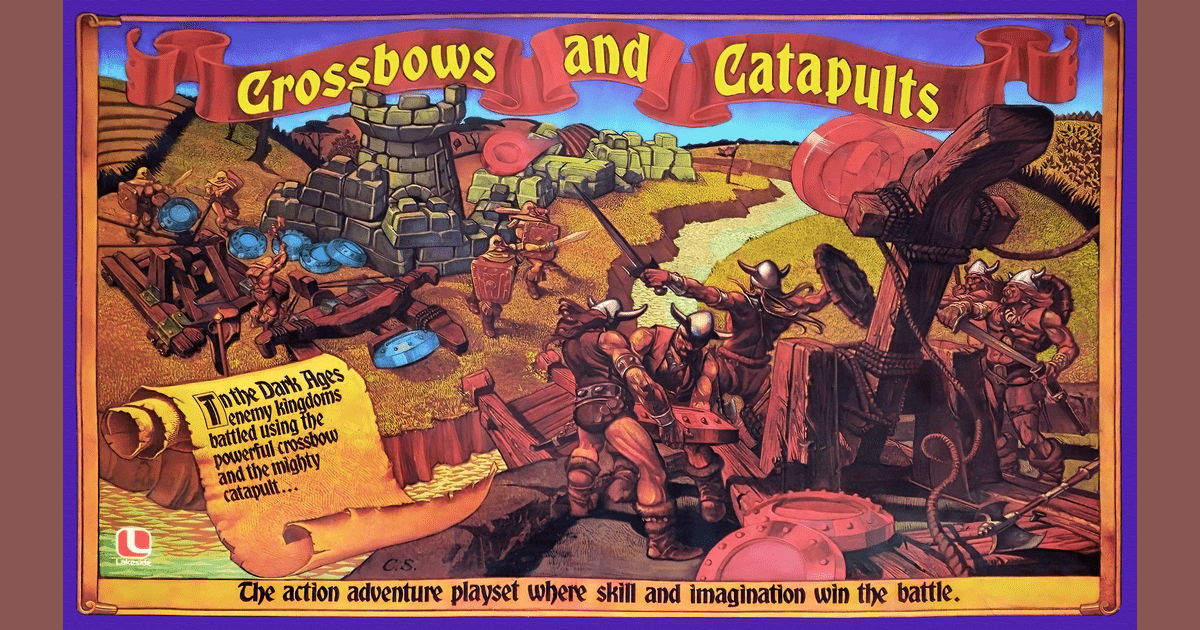 Vintage 1983 Crossbows & Catapults Doomlord Brick Light Tan Block Beige Stone 