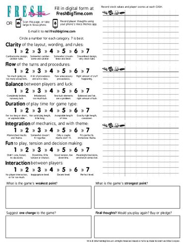 How S This For A Playtester Feedback Form Boardgamegeek
