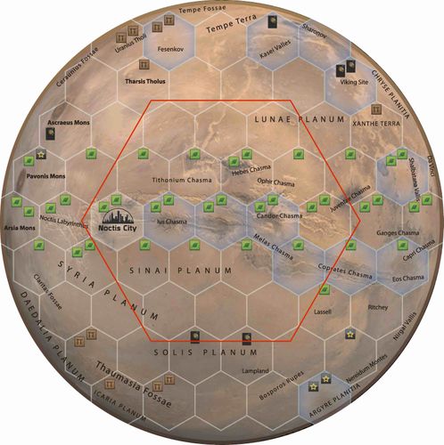 Organizer And Set Of Five Single Sided Overlays For Player Mats For Terraforming Mars By Gaming