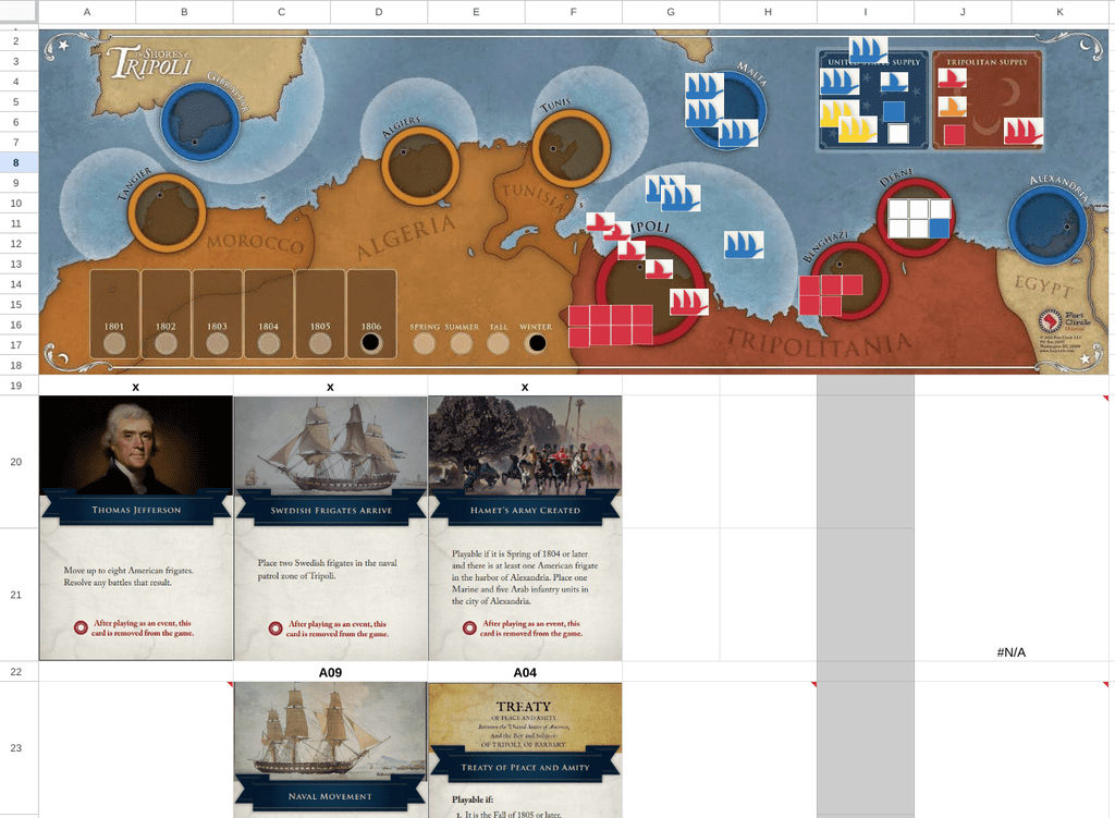 Pete Boteman's Board Game Spreadsheet Builds