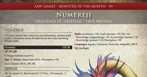 Monster of the Month #5: Numereji (Pathinder) | RPG Item | RPGGeek