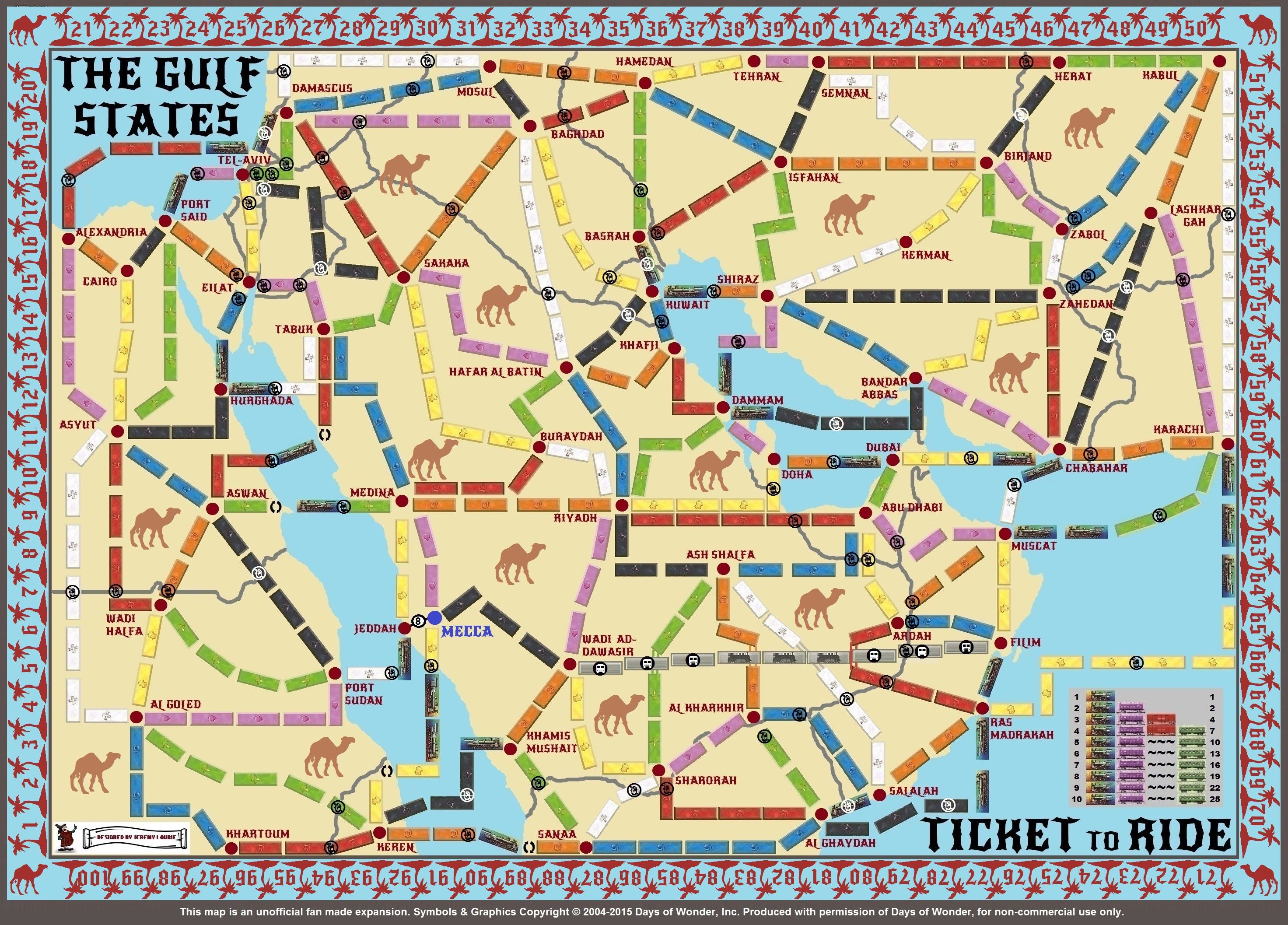 Gulf States (fan expansion for Ticket to Ride)