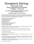 RPG Item: Dungeons Daring Open Game Content Players Guide Reference Document (Version 3)