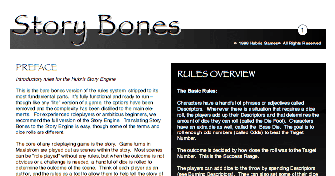 Story Bones | RPG Item | RPGGeek