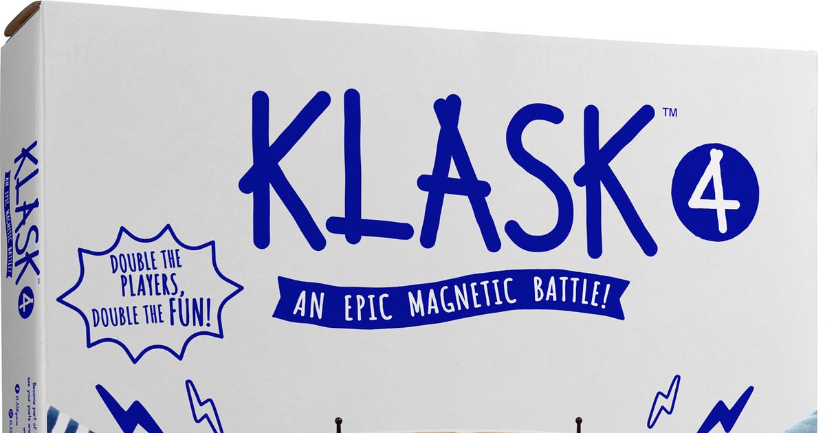 KLASK 4 : The 4 Player Magnetic Party Game of Skill That's Half Foosball,  Half Air Hockey 