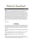 Issue: Solaris Sentinel (Volume 1, Issue 14 - Nov 2002)