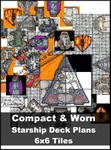 RPG Item: Inked Adventures: Compact & Worn Starship Deck Plan 6x6 Tiles