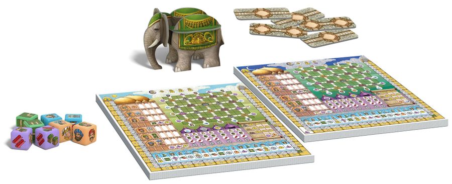 Rajas of the Ganges: The Dice Charmers, HUCH!, 2020 — components (image provided by the publisher)