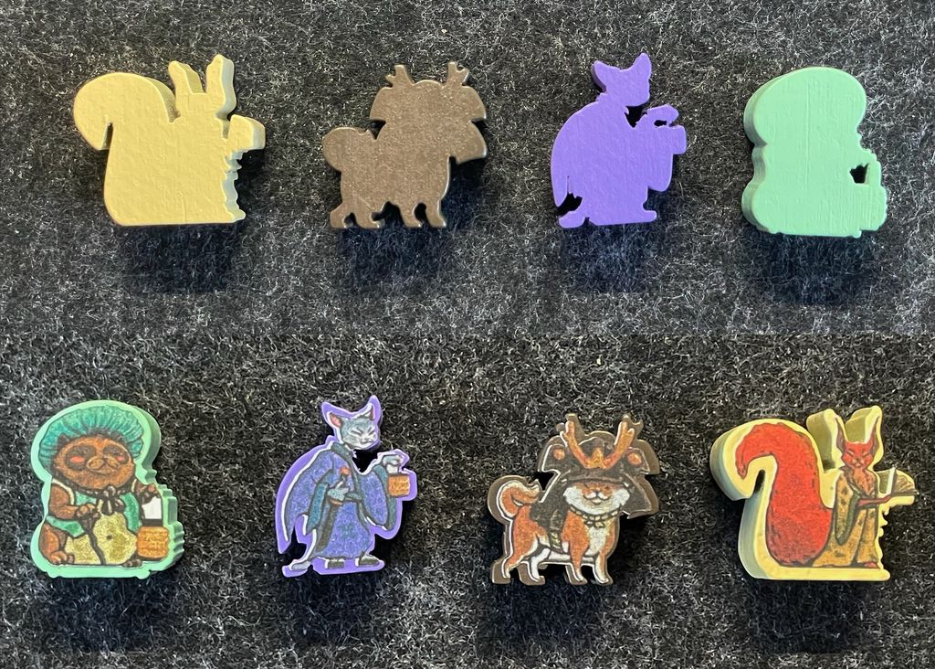 Stickers for the Bitoku player meeples | Bitoku