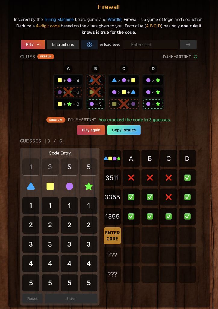 Was very enamored by Turing Machine last week and made Firewall: a ...