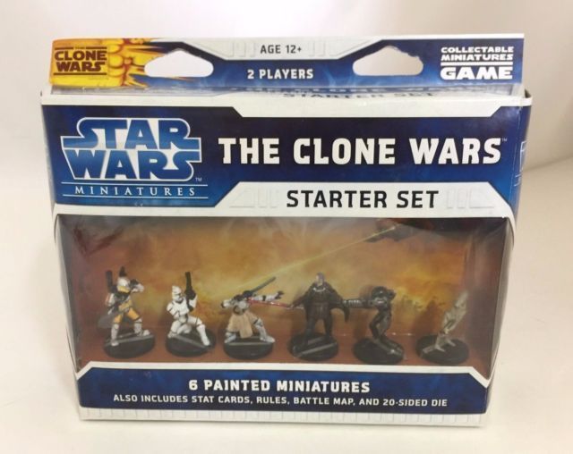 Star Wars Clone Wars Miniatures Game Starter Set Wizards Of The Coast D20 System 