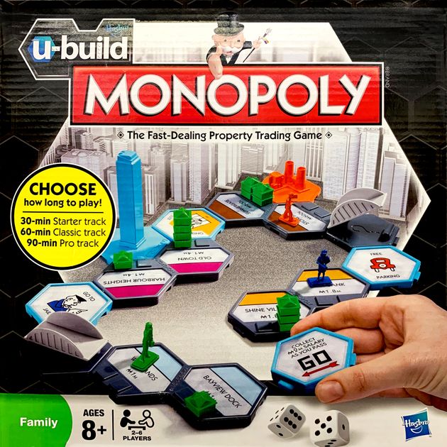 Monopoly U-Build Board Game Replacement Parts Pieces Cards Money Buildings Tiles 
