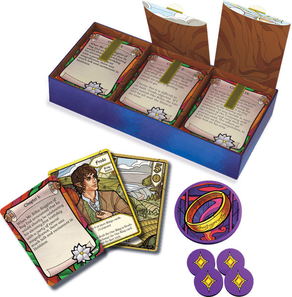 The Fellowship of the Ring: Trick-Taking Game, Office Dog, 2025 — box and sample components (image provided by the publisher)