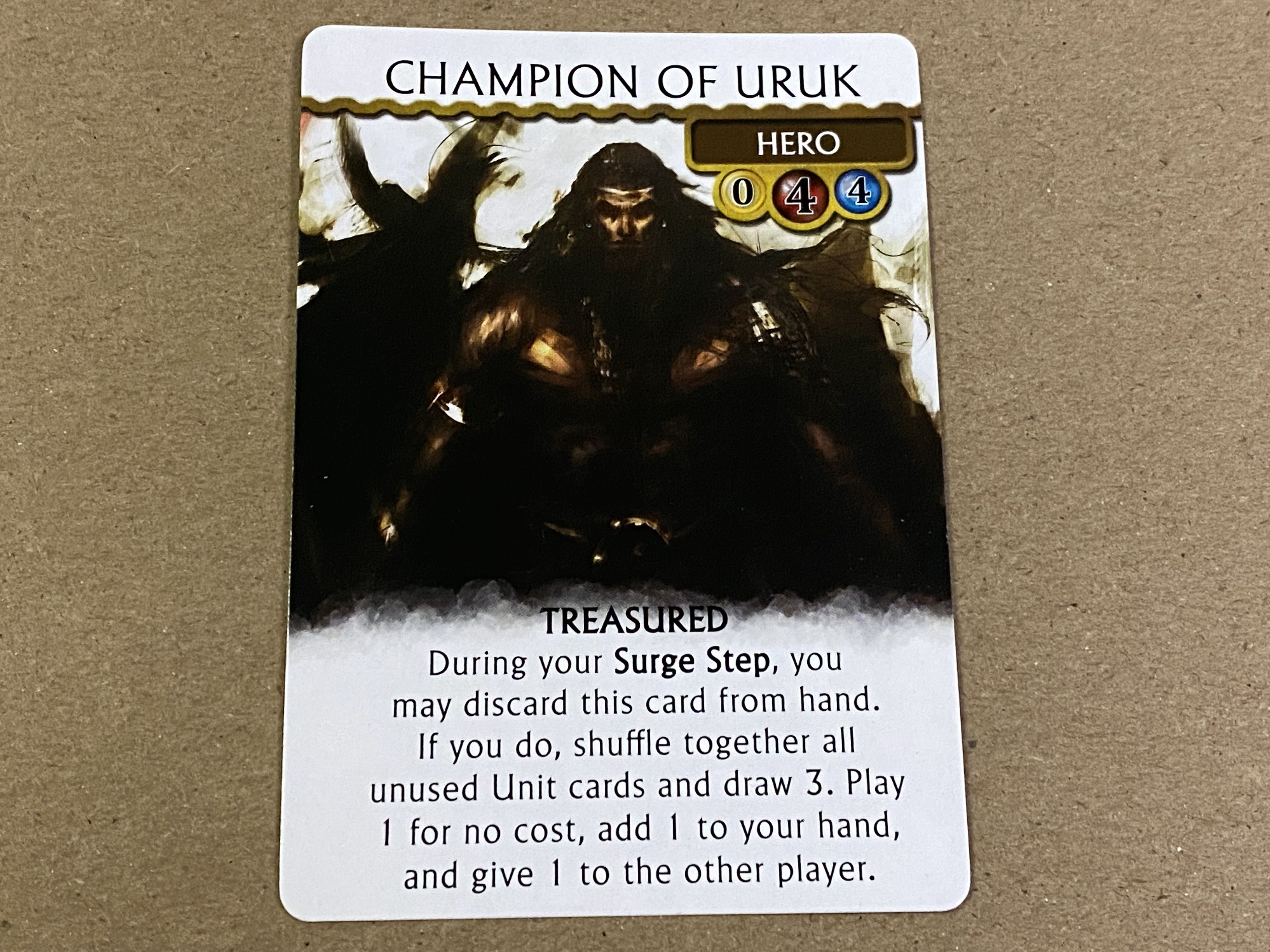 Omen: A Reign of War – Champion of Uruk Promo Card cover art