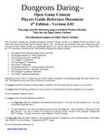 RPG Item: Dungeons Daring Open Game Content Players Guide Reference Document (Version 4)