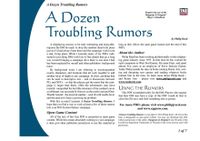 RPG Item: A Dozen Troubling Rumors