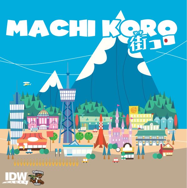 Machi Koro Front Cover from English Language Edition from Pandasaurus Games and IDW Games